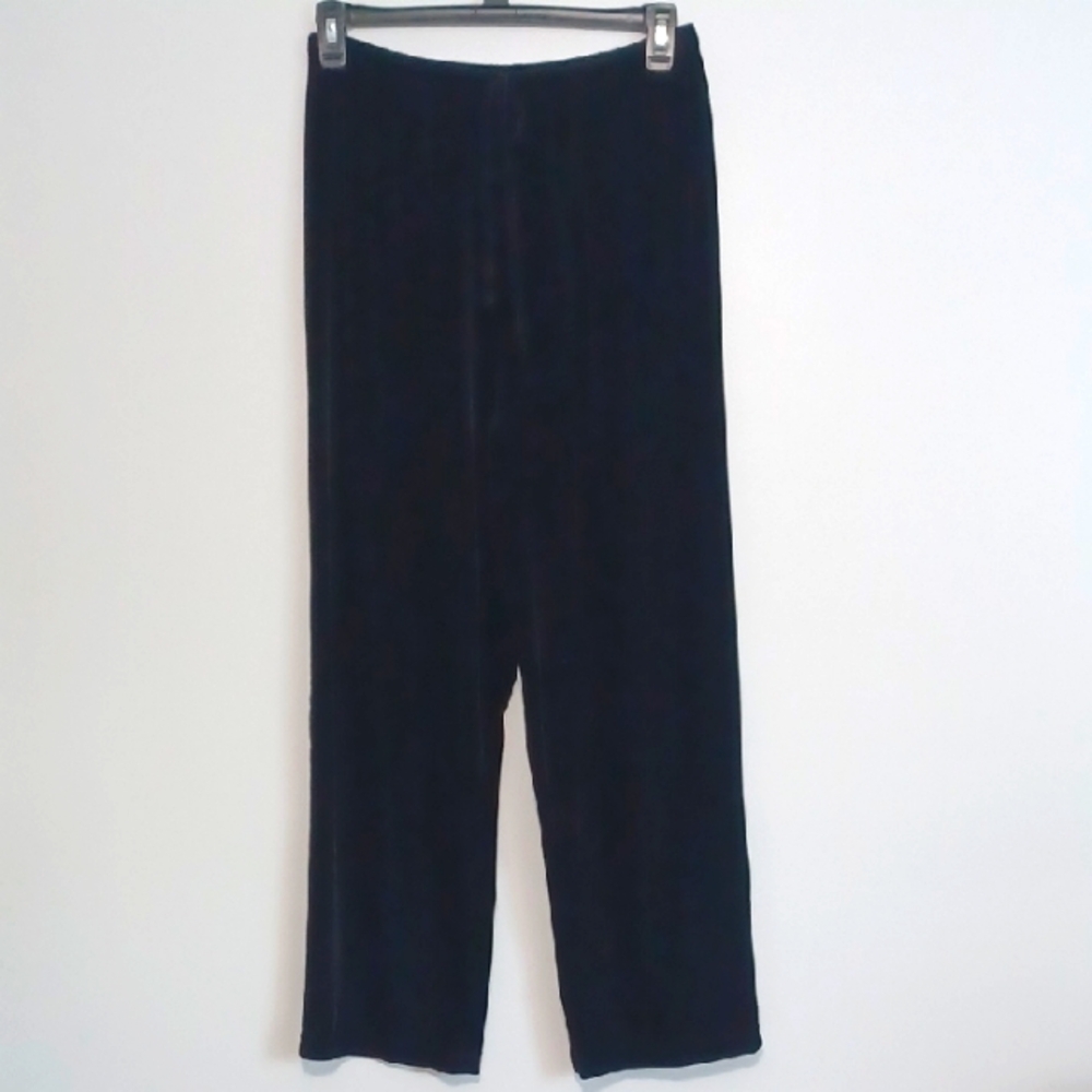 VINTAGE STUDIO black velvet/velour pullon pants with elastic waist.  Size 14